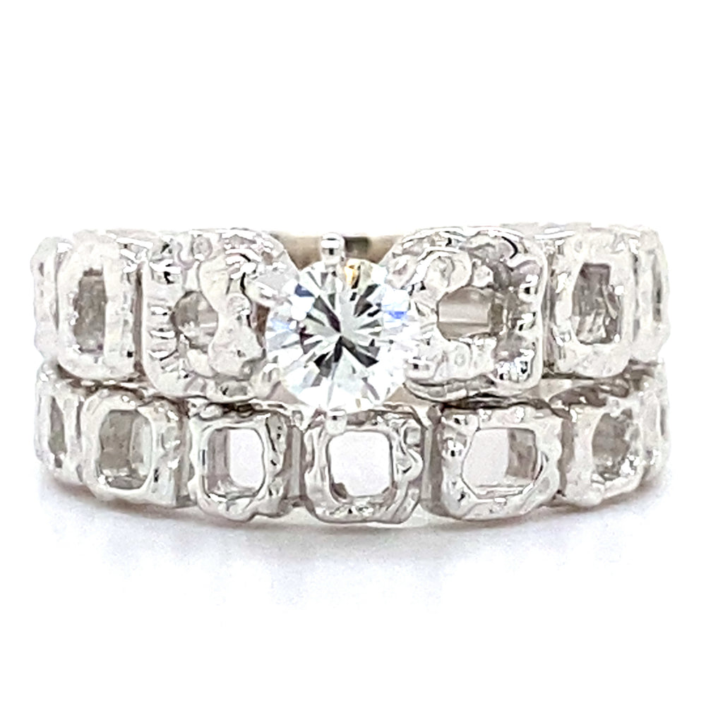 Estate Squared Nugget Wedding Set