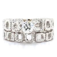 Estate Squared Nugget Wedding Set