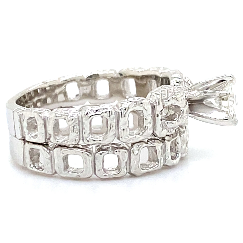 Estate Squared Nugget Wedding Set