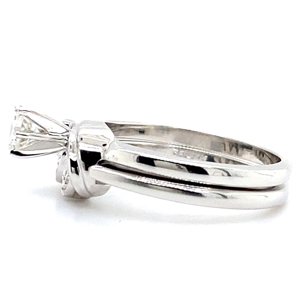 Estate Wedding Set with Leaf Detail