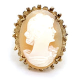 Estate Carved Shell Cameo Ring
