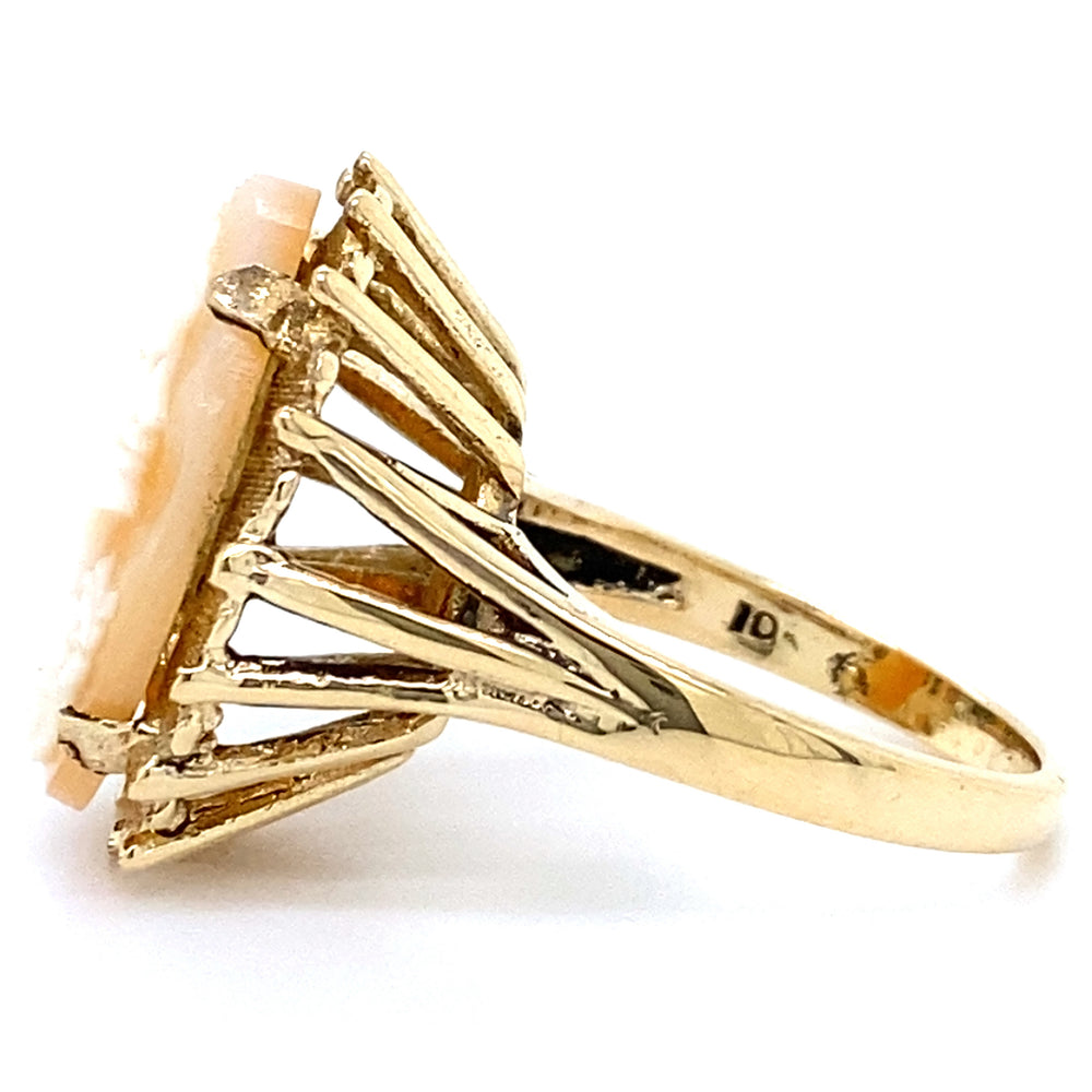 Estate Carved Shell Cameo Ring