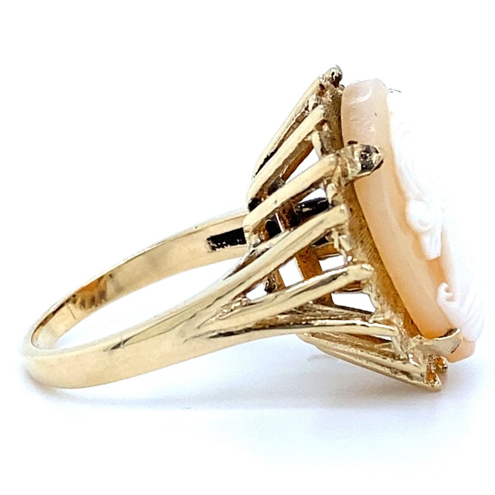 Estate Carved Shell Cameo Ring