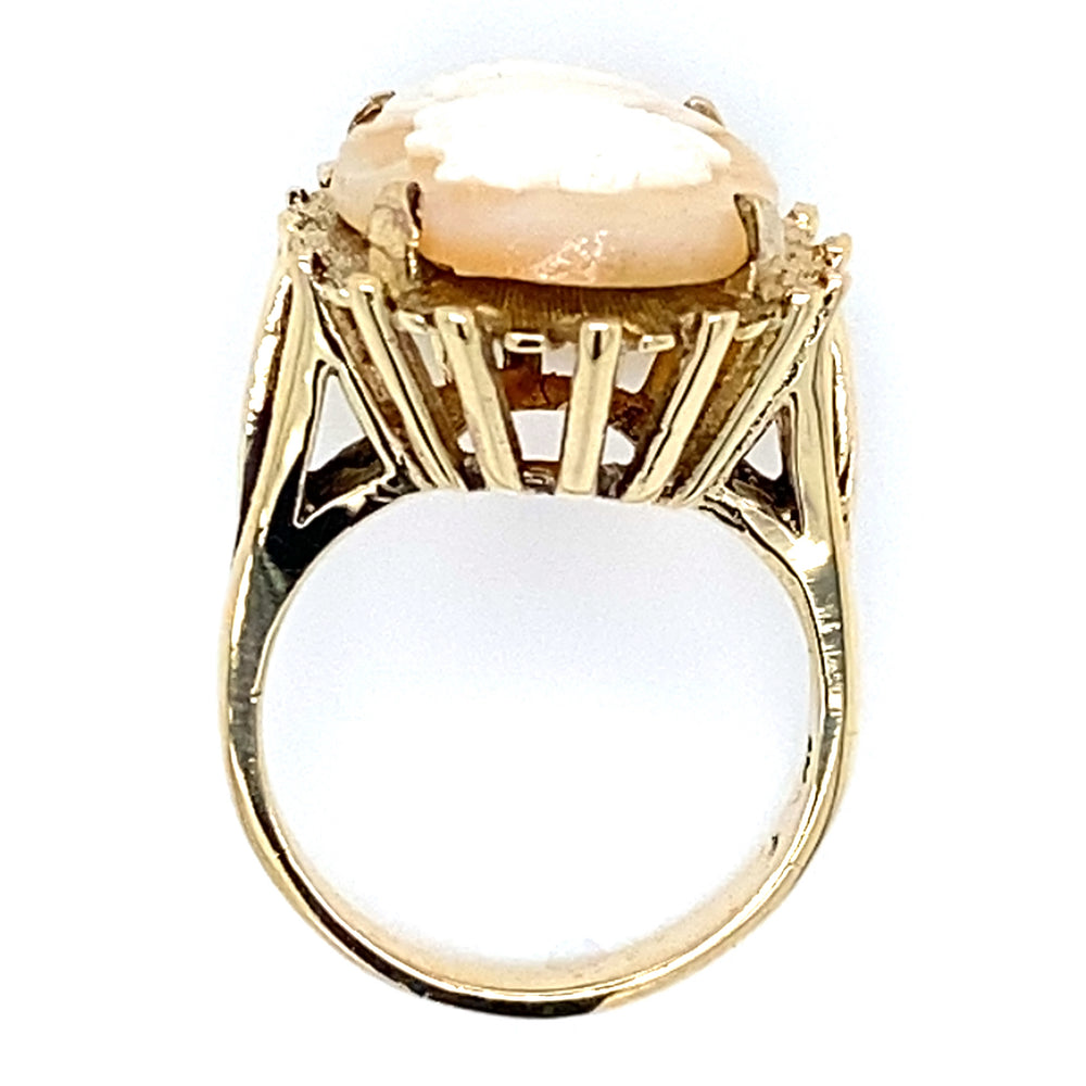 Estate Carved Shell Cameo Ring