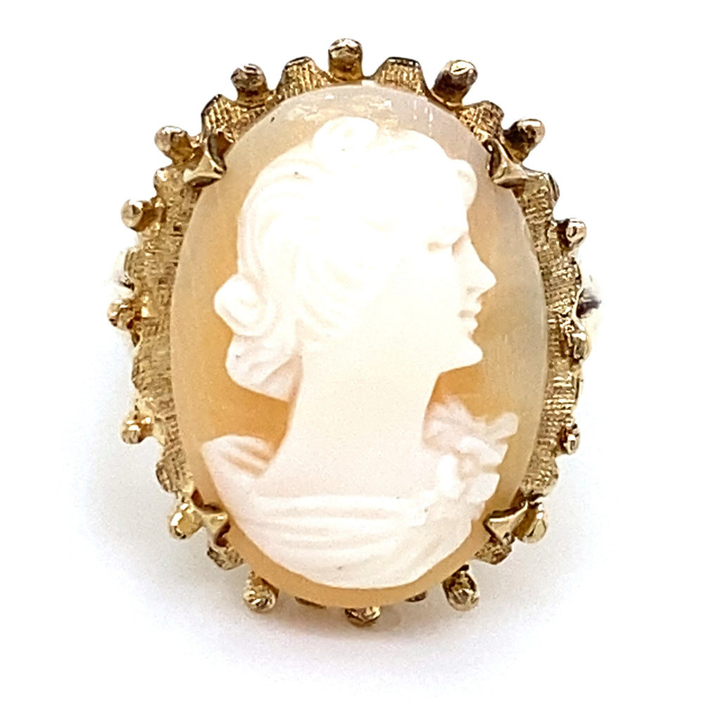 Estate Carved Shell Cameo Ring