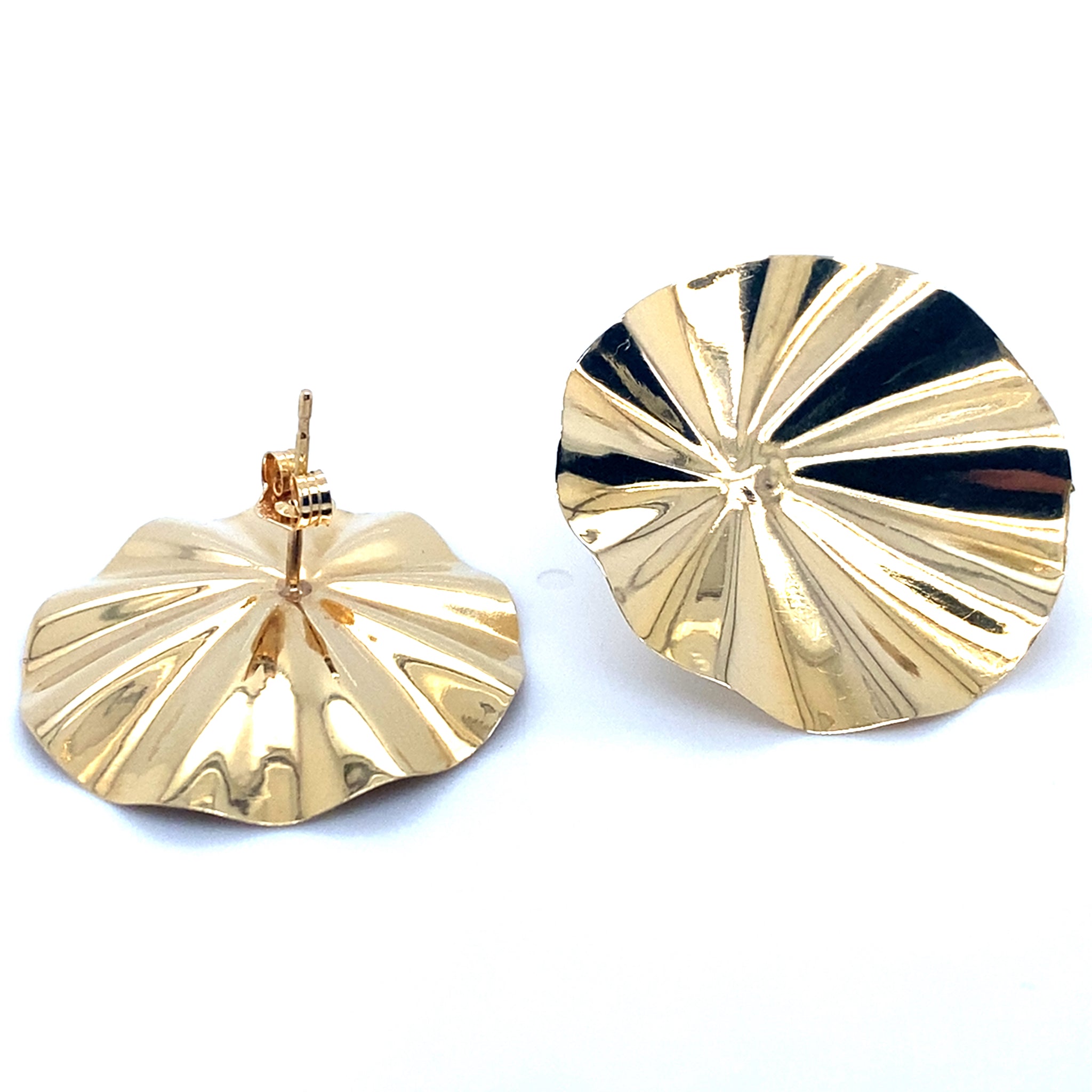 Estate Polished, Ruffled Earrings