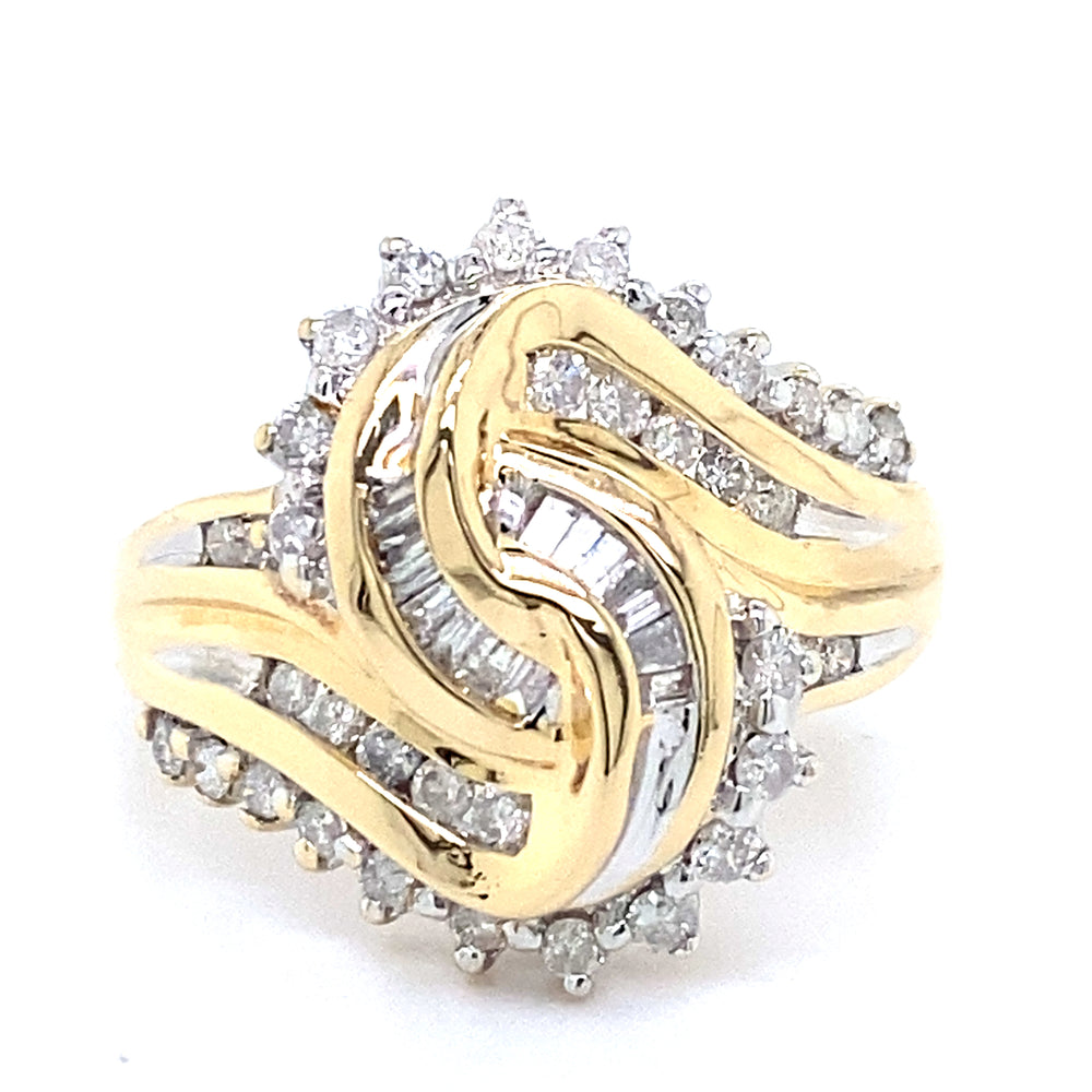 Estate Diamond Baguette Cluster Ring
