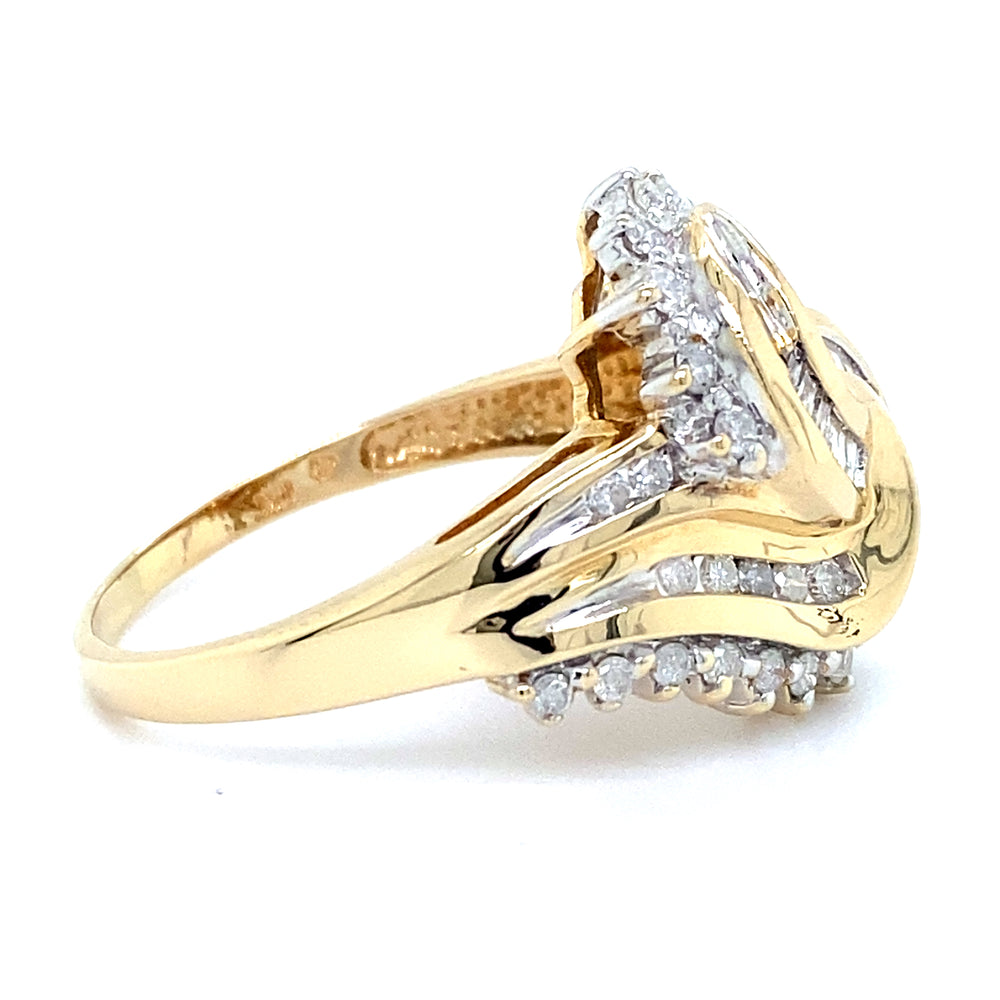 Estate Diamond Baguette Cluster Ring