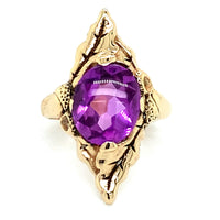 Estate Synthetic Purple Stone Navette Ring