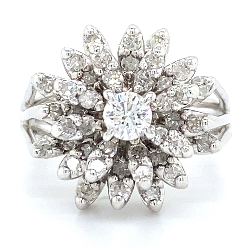 Estate Diamond Starburst Ring