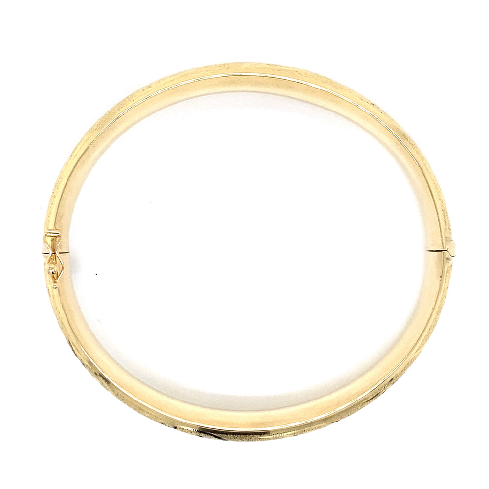 Estate Diamond Cut Hinged Bangle