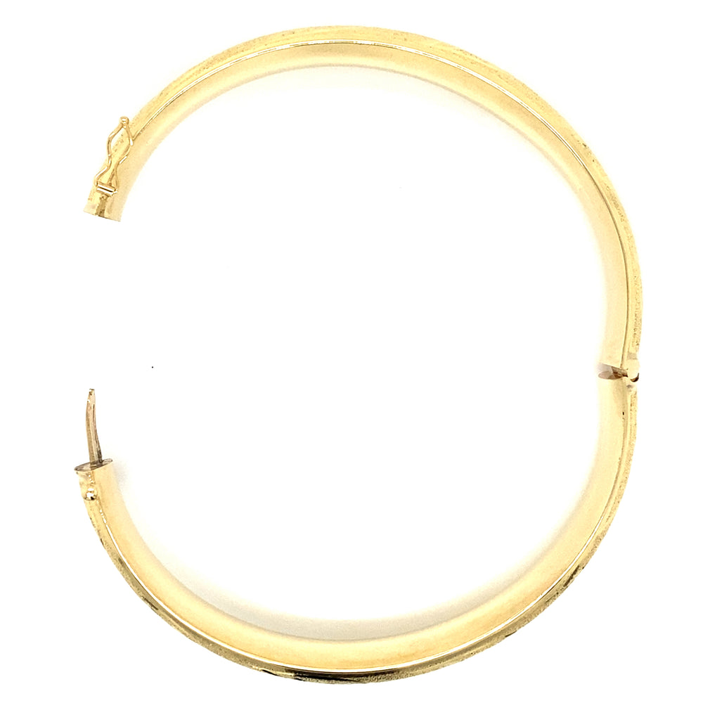 Estate Diamond Cut Hinged Bangle