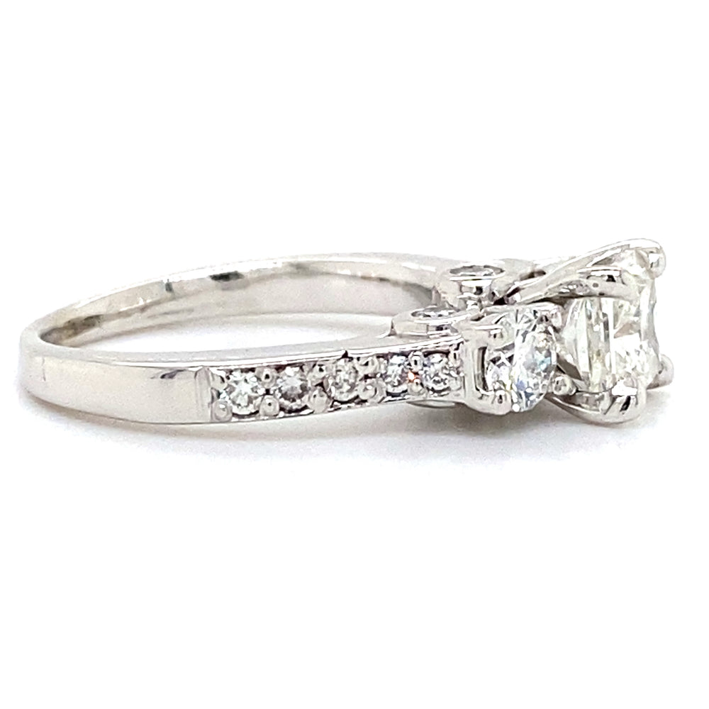 Estate Cut-Cornered Rectangular Modified Brilliant Diamond Ring