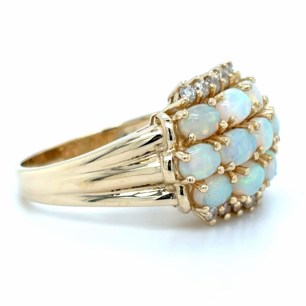 Estate Opal & Diamond Multi Row Band