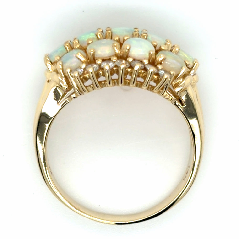 Estate Opal & Diamond Multi Row Band