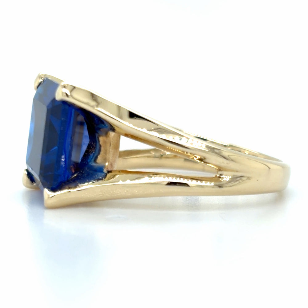 Estate Simulated Blue Sapphire Ring