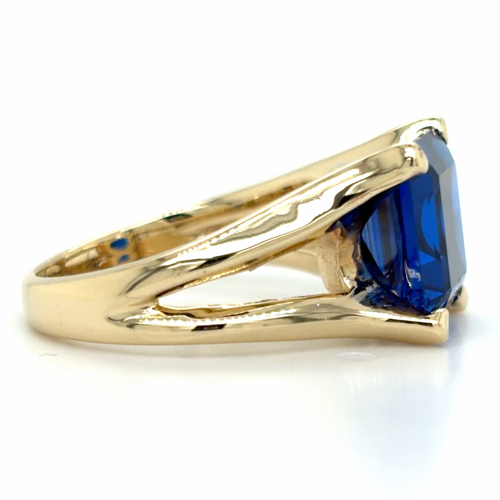 Estate Simulated Blue Sapphire Ring