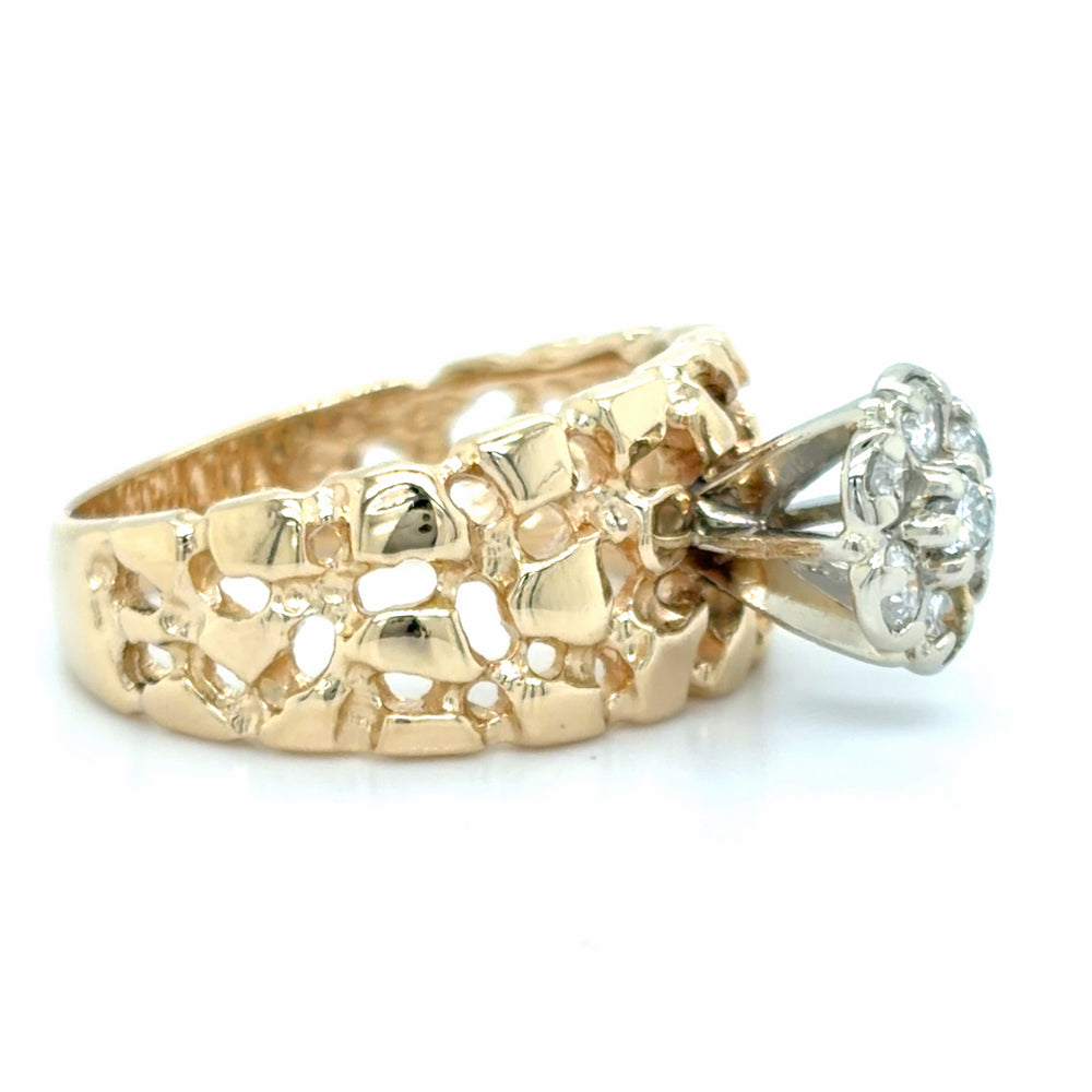 Estate Diamond Cluster Nugget Ring