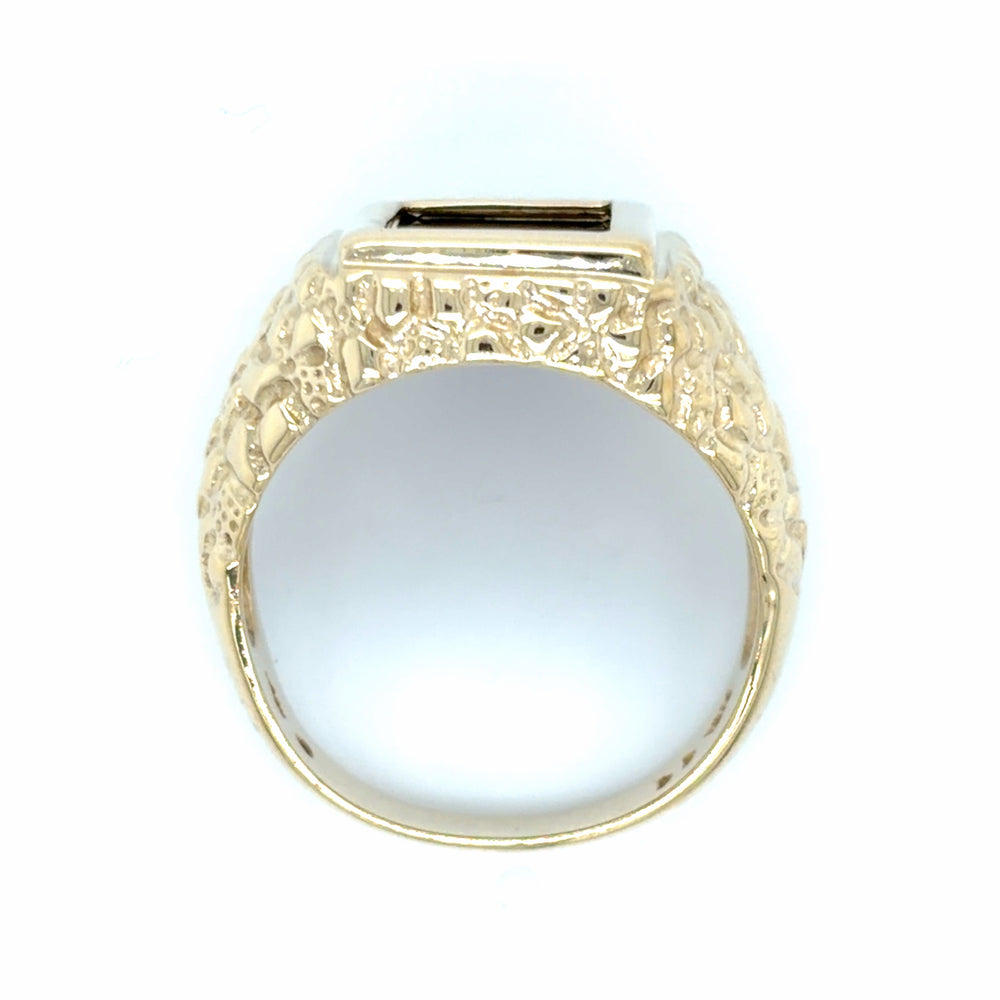 Estate Rectangular Black Onyx Signet Ring