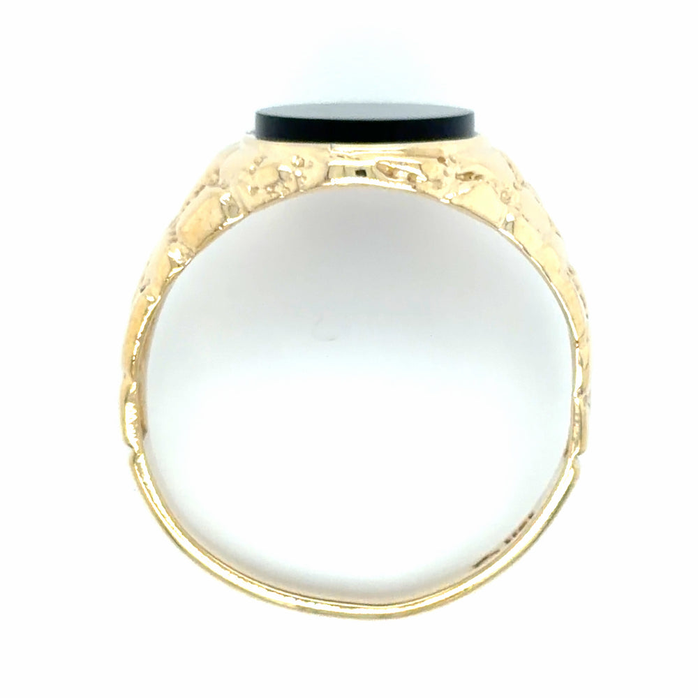 Estate Oval Black Onyx Signet Ring