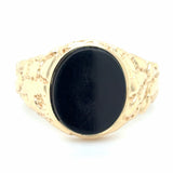 Estate Oval Black Onyx Signet Ring