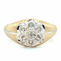 Estate Two-Tone Brushed Gold Ring