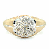 Estate Two-Tone Brushed Gold Ring