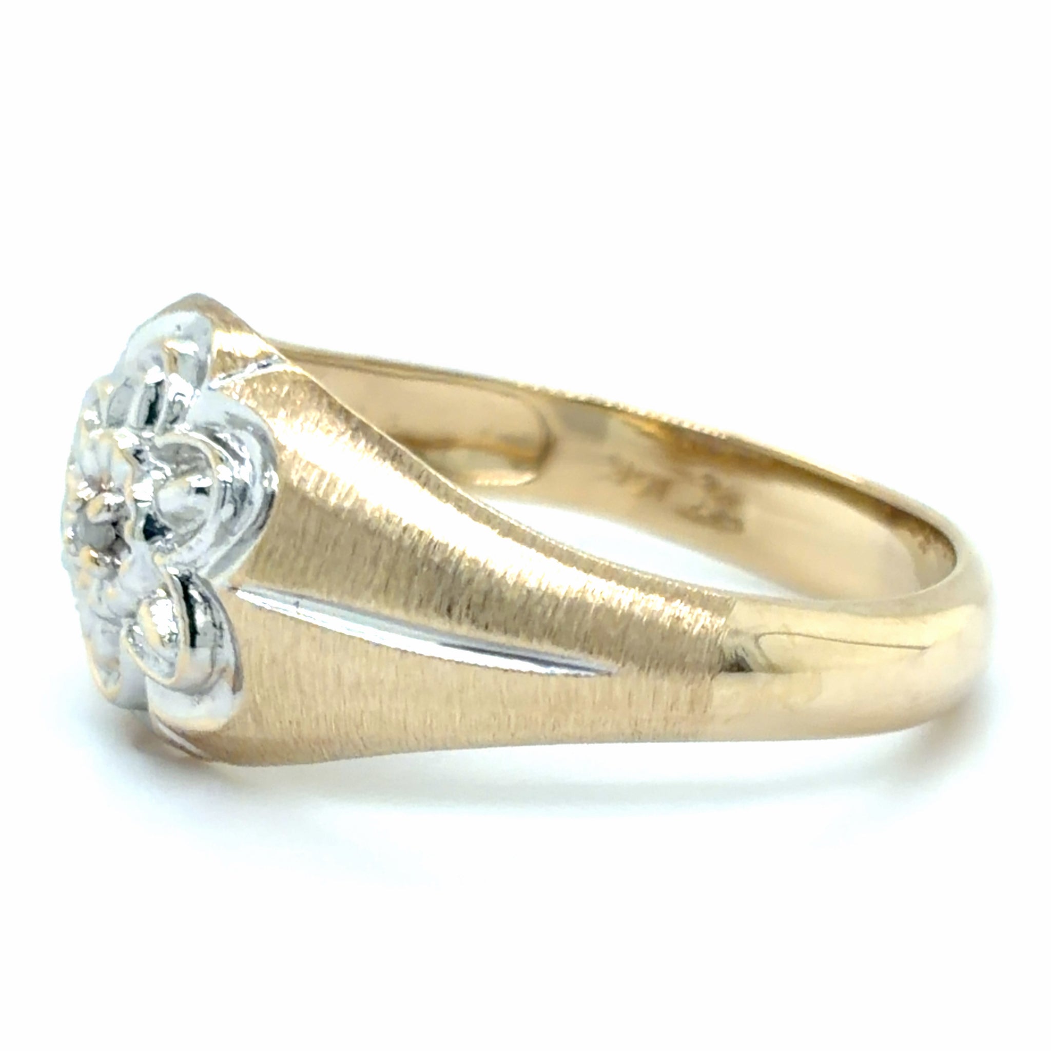 Estate Two-Tone Brushed Gold Ring