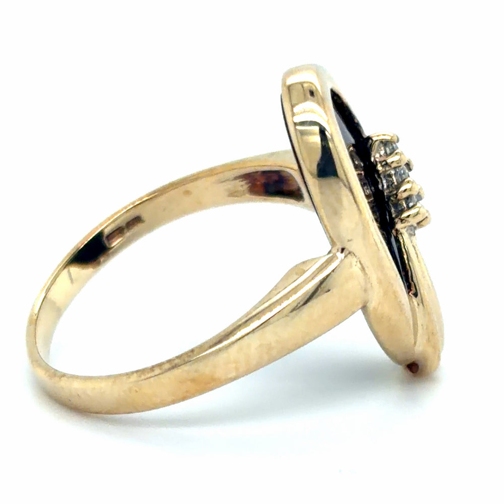 Estate Black Onyx Vintage Style Fashion Ring