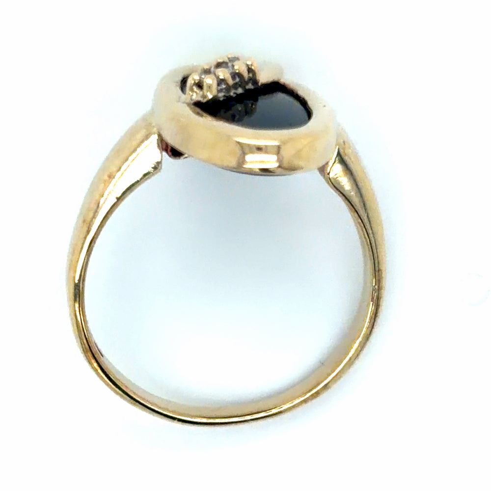 Estate Black Onyx Vintage Style Fashion Ring