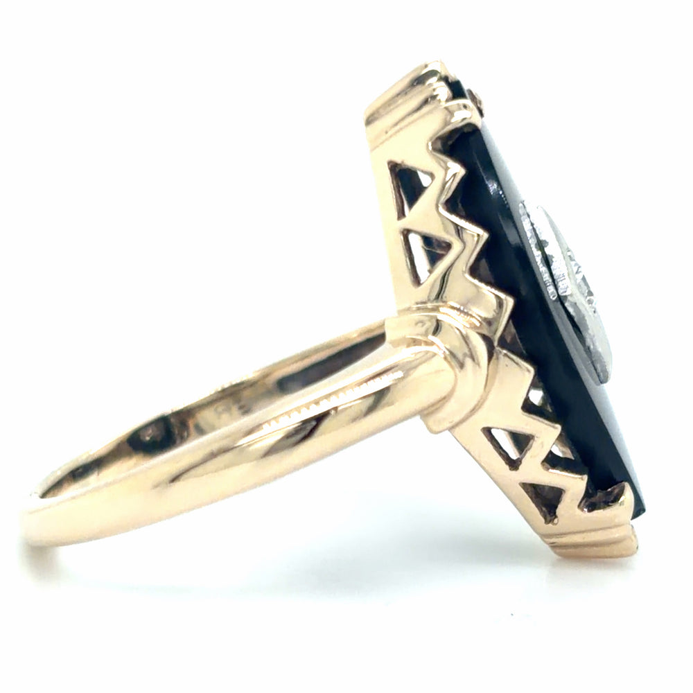 Estate Black Onyx Navette Ring