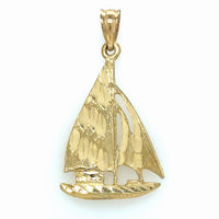 Estate Diamond Cut Sailboat Pendant