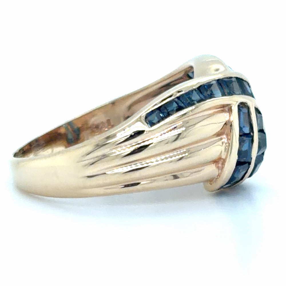 Estate Princess Cut Blue Sapphire Fashion Ring