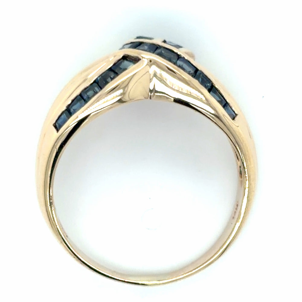 Estate Princess Cut Blue Sapphire Fashion Ring