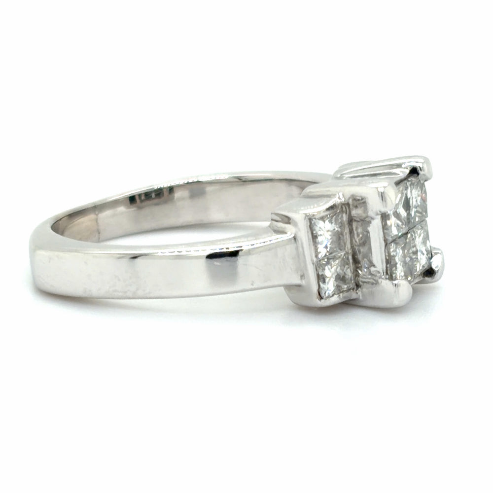 Estate Invisible Set Diamond Engagement Ring