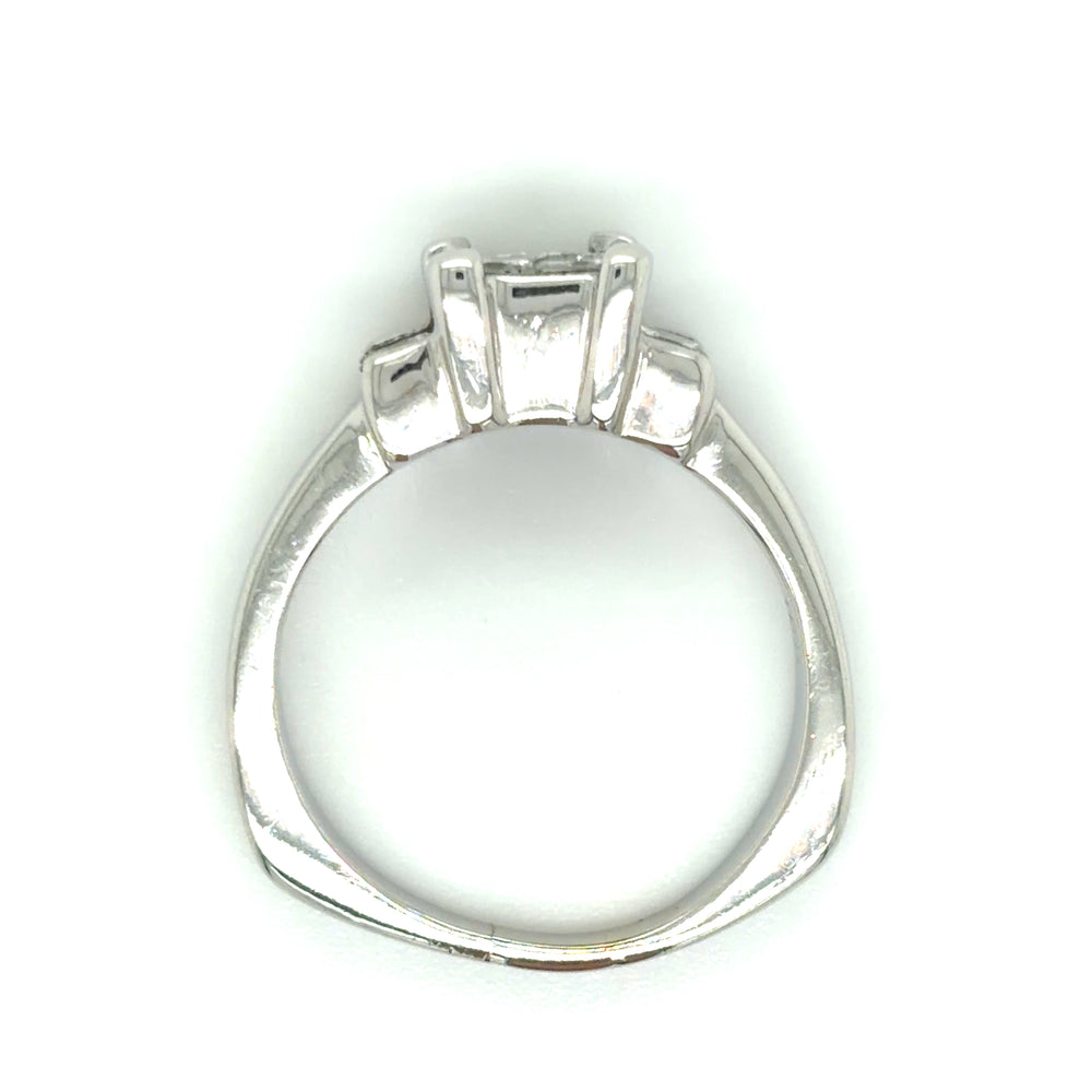 Estate Invisible Set Diamond Engagement Ring
