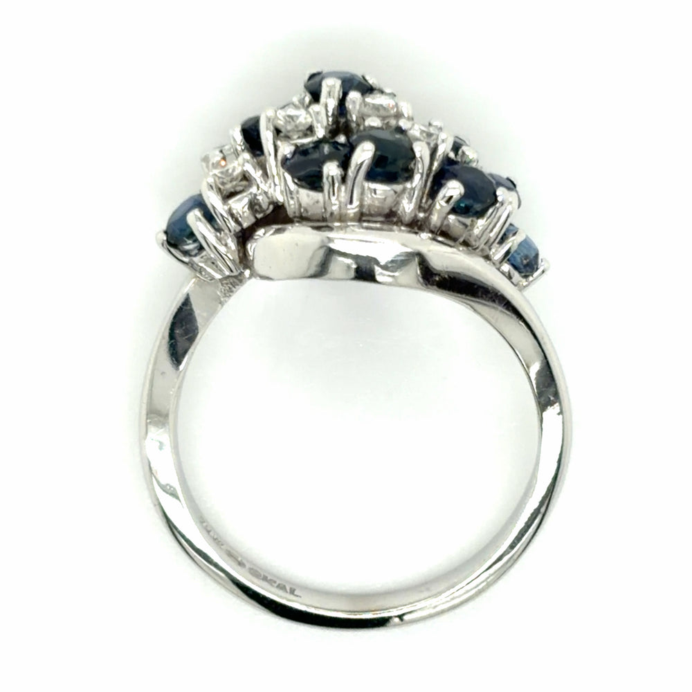 Estate Sapphire Cluster Bypass Ring
