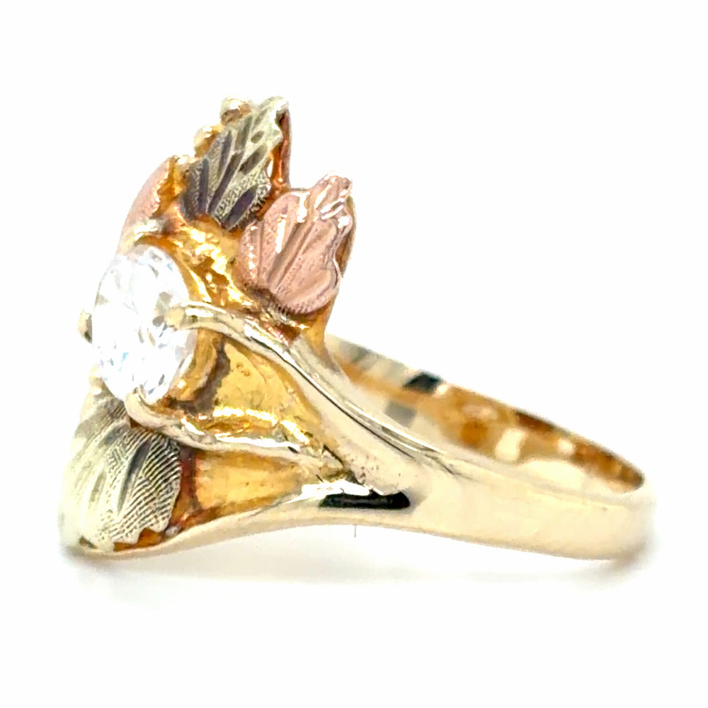 Estate Tri-Color Gold CZ Ring