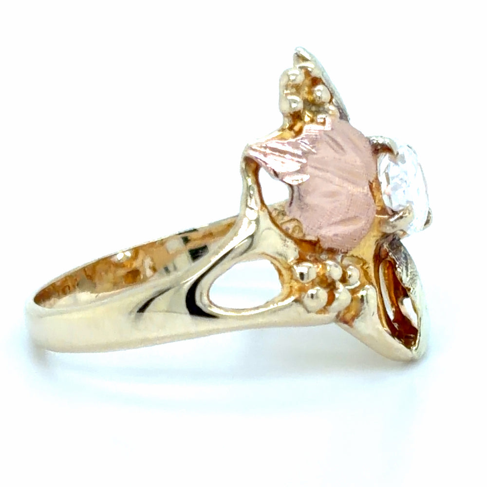 Estate Tri-Color Gold CZ Ring