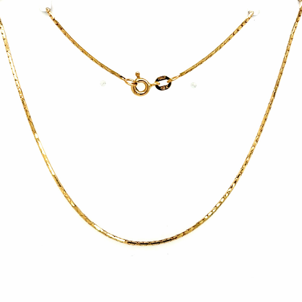 Estate 18K Yellow Gold Cobra Chian 17"