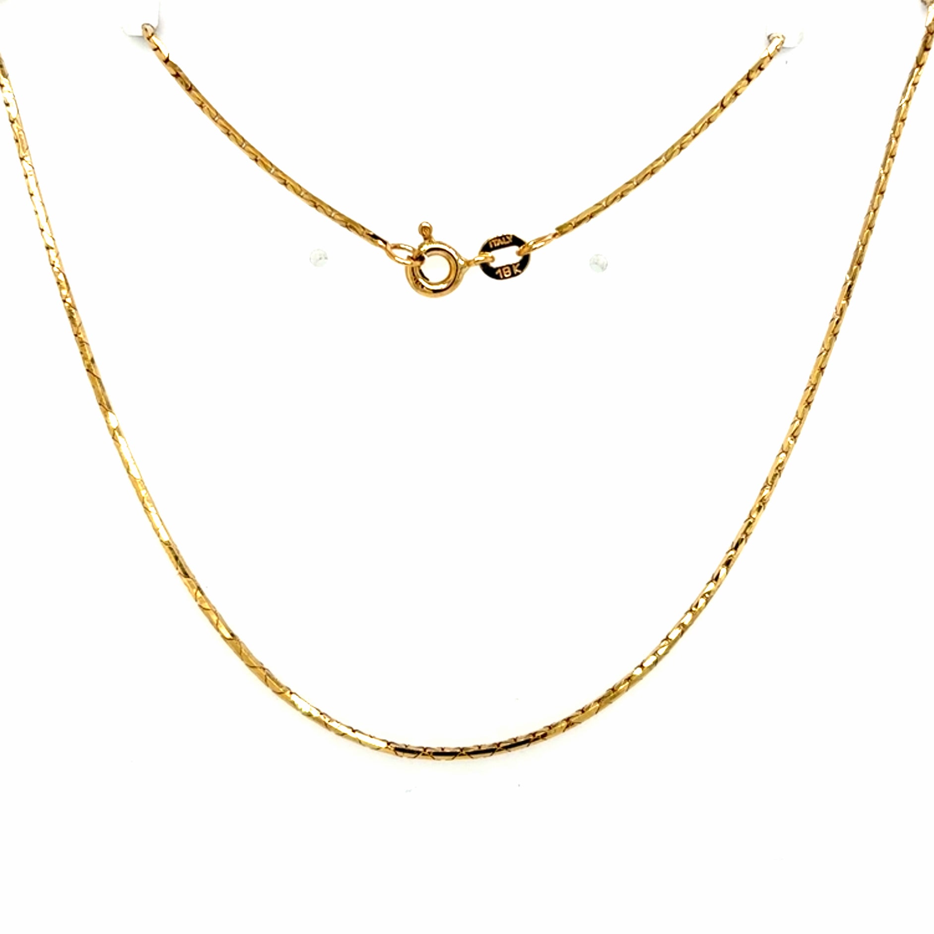 Estate 18K Yellow Gold Cobra Chian 17"