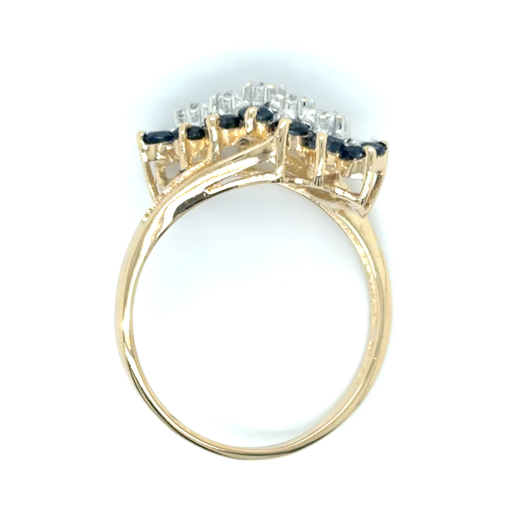 Estate Blue Sapphire Waterfall Ring