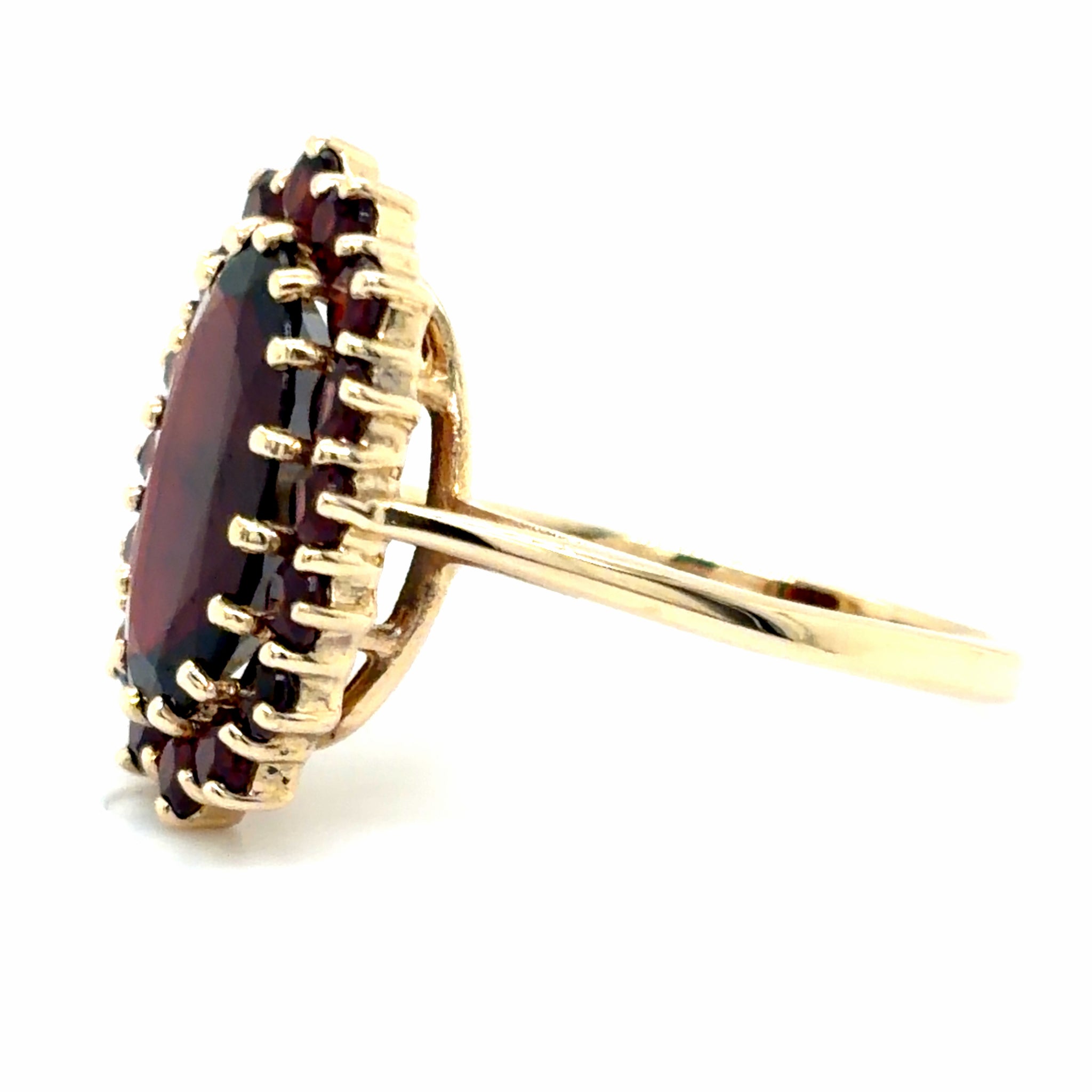 Estate Oval Garnet Halo Ring