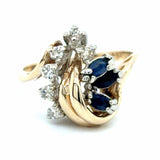 Estate Marquise Cut Blue Sapphire Fashion Ring