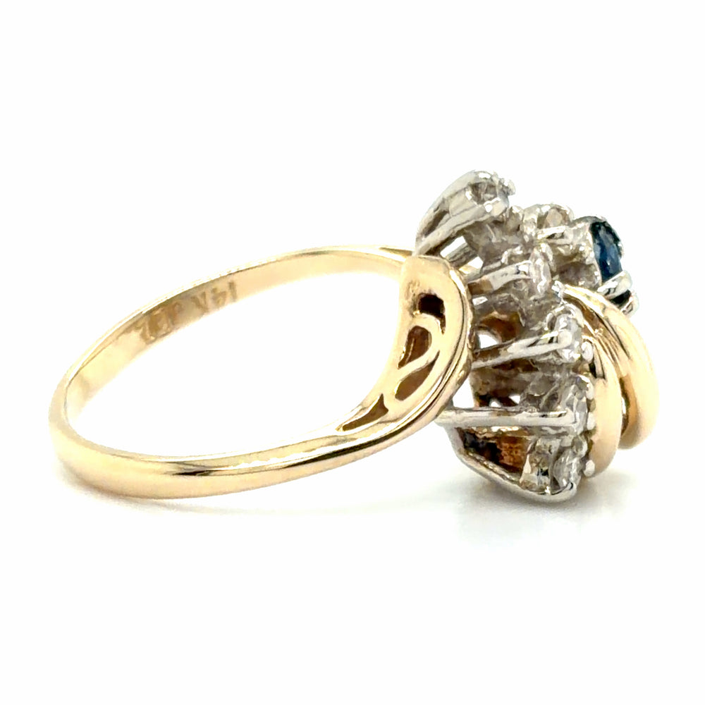 Estate Marquise Cut Blue Sapphire Fashion Ring