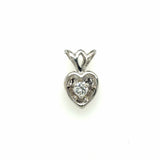 Estate Diamond Solitaire Heart Pendant