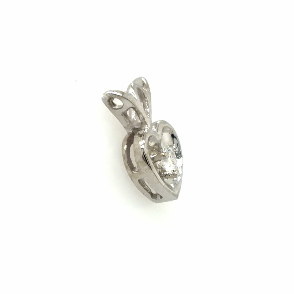 Estate Diamond Solitaire Heart Pendant