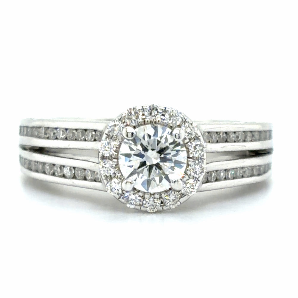 Estate 0.92cttw Vintage Style Halo Engagement Ring