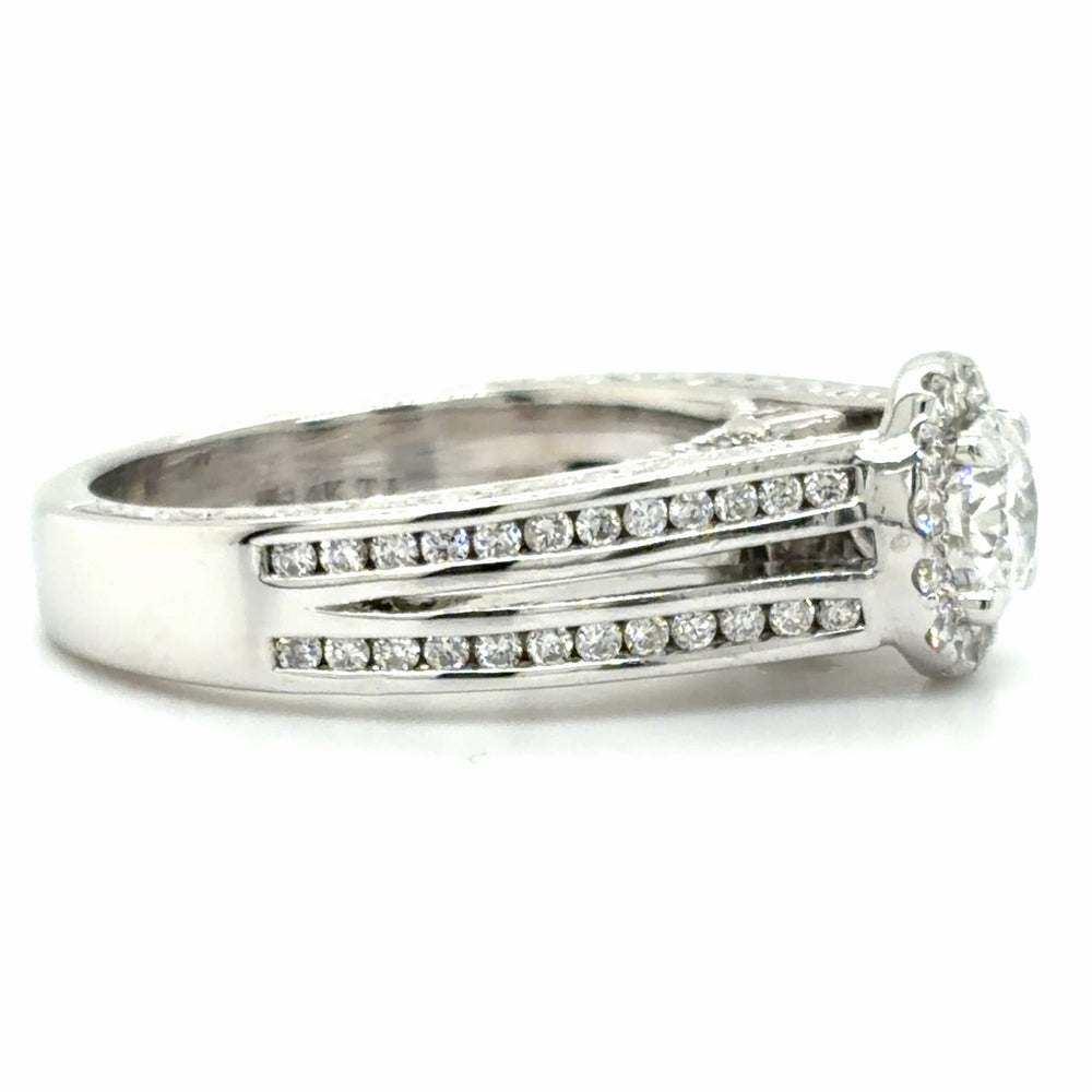 Estate 0.92cttw Vintage Style Halo Engagement Ring