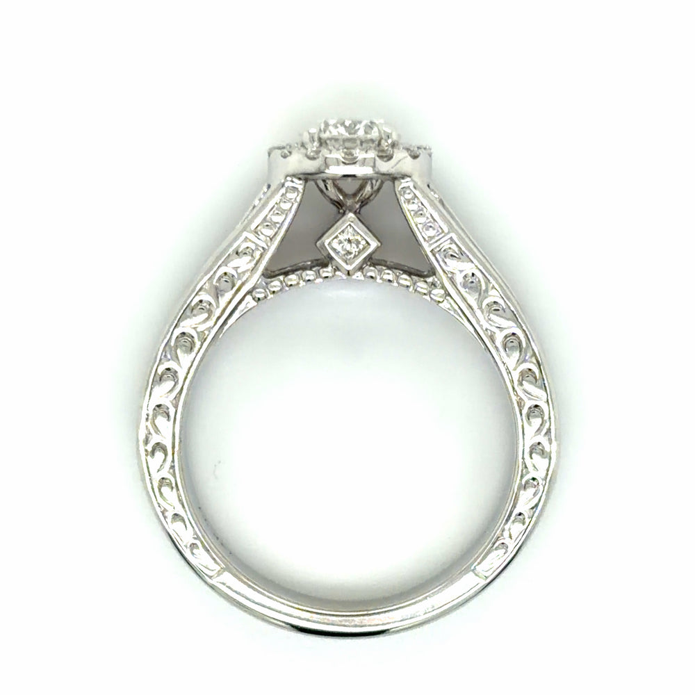Estate 0.92cttw Vintage Style Halo Engagement Ring